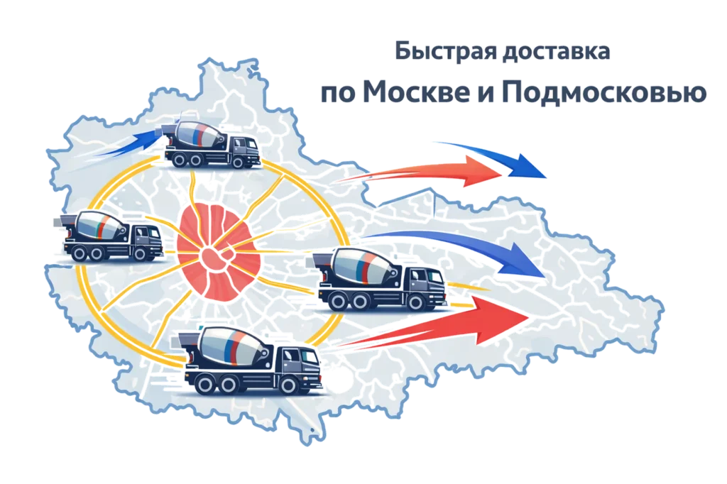 Доставка бетона по Москве и Подмосковью - быстро.